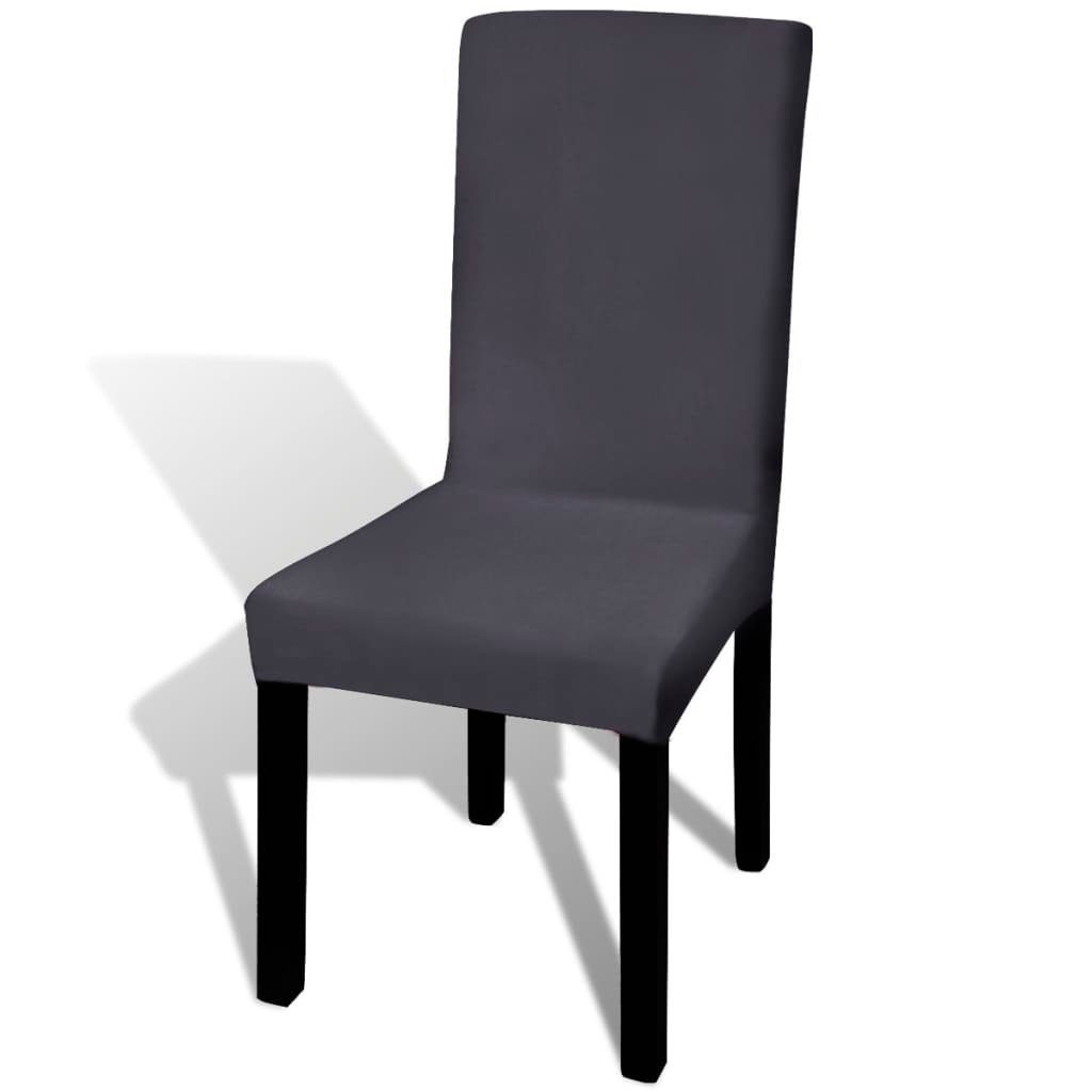 furnicato Stuhlhusse Stuhlhussen Anthrazit 6 Stück für Stühle bis 55 cm Höhe, Dehnbare Stuhlbezüge aus Polyester, waschbar für Hotel und Gastronomie – Bild 2 von 5