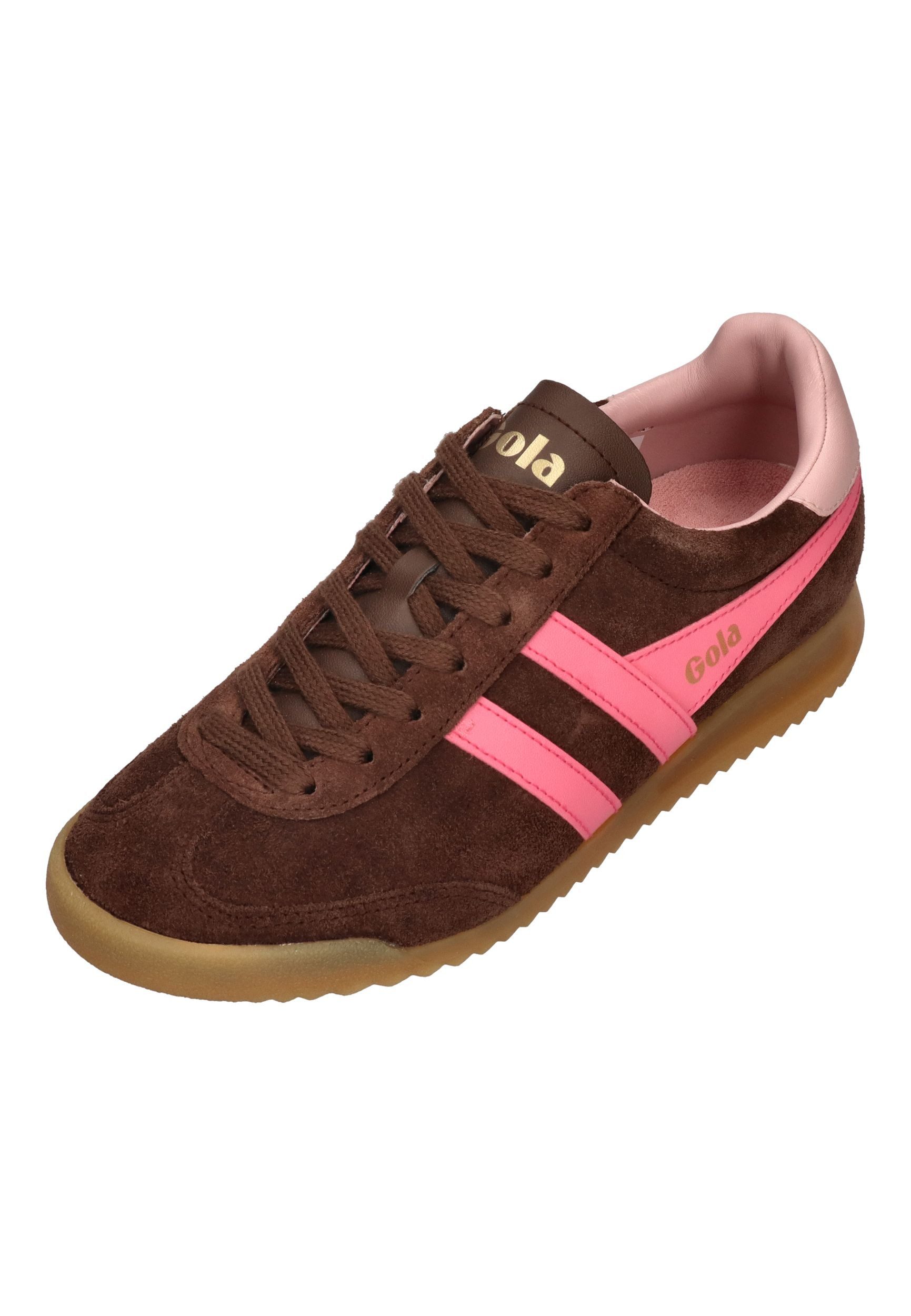 Gola TORPEDO Sneaker Dark Brown Fluro Pink Chalk Pink