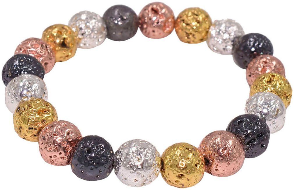 Firetti Armband Schmuck Geschenk Armschmuck Armkette Edelstein Perlen, Onesize, Made in Germany - mit Lavastein