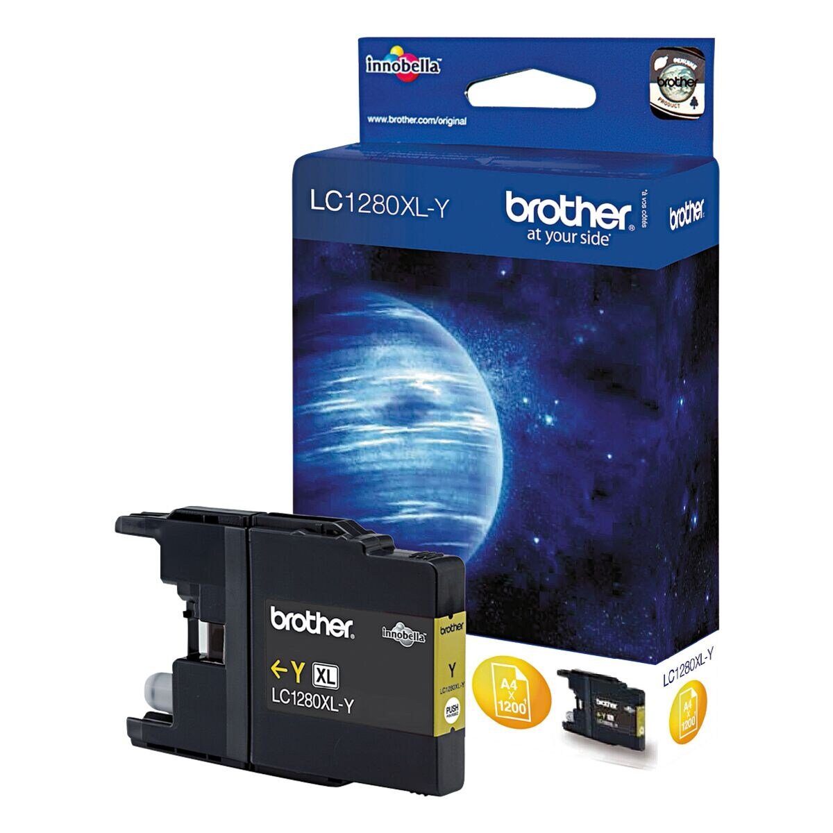 Brother LC-1280XLY Tintenpatrone (Original Druckerpatrone, gelb)