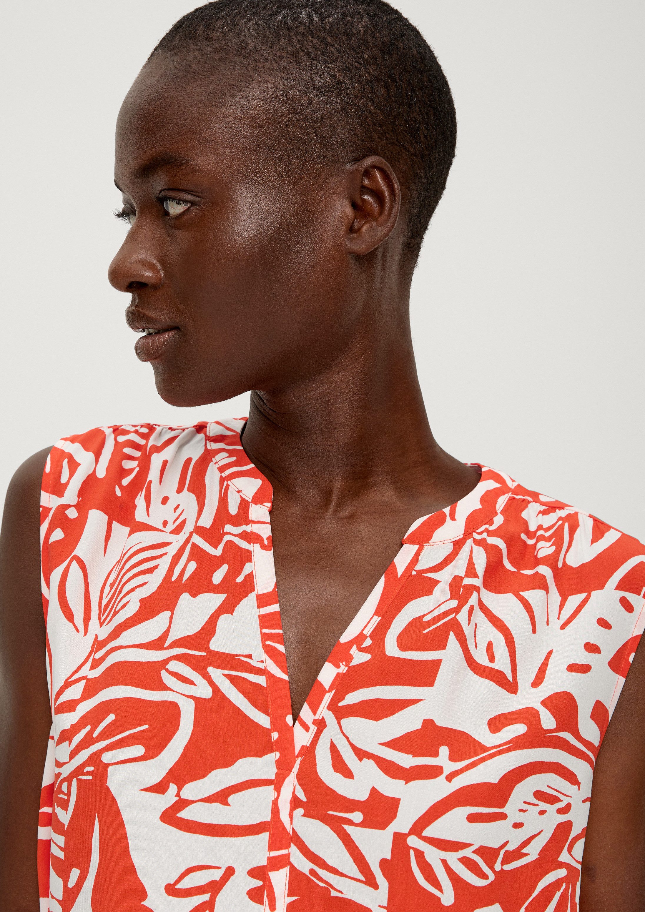 s.Oliver Blusentop Bluse Viskosebluse mit Raffung