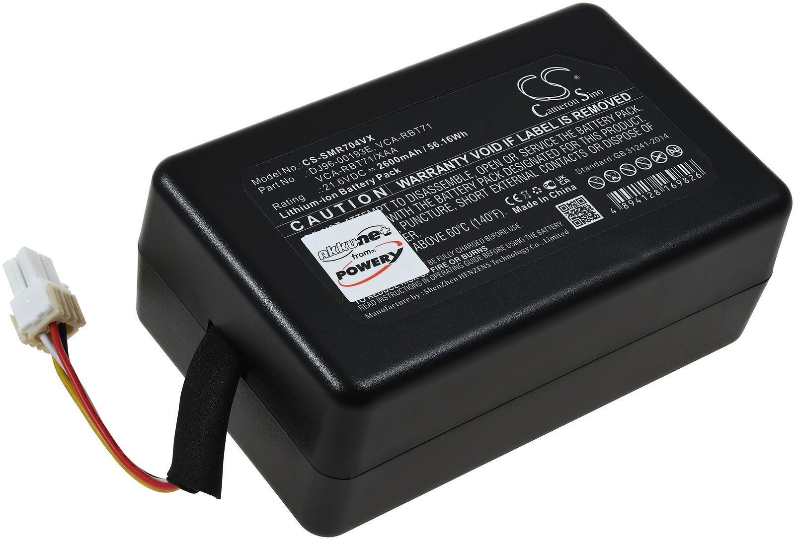 Powery Akku für Samsung VR1AM7010U5/AA Staubsauger-Akku 2600 mAh (21.6 V)