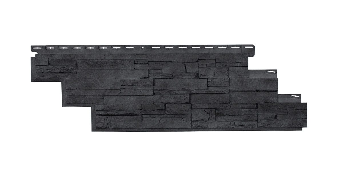 NOVIK Verkleidungspaneel NovikStone DS Platte 105x33cm 10 Stück 2,32qm Schichtstein anthrazit, BxL: 33,34x105,41 cm, 0,375 qm, (Karton mit 10 Platten, 3,52 qm) Wandverkleidung mit 3-D-Effekt, problemlose Montage, Natursteinoptik