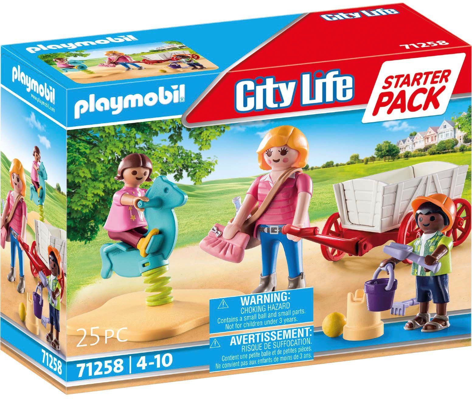 Playmobil® Konstruktions-Spielset Starter Pack, Erzieherin mit Bollerwagen  (71258), City Life, (25 St), Made in Europe