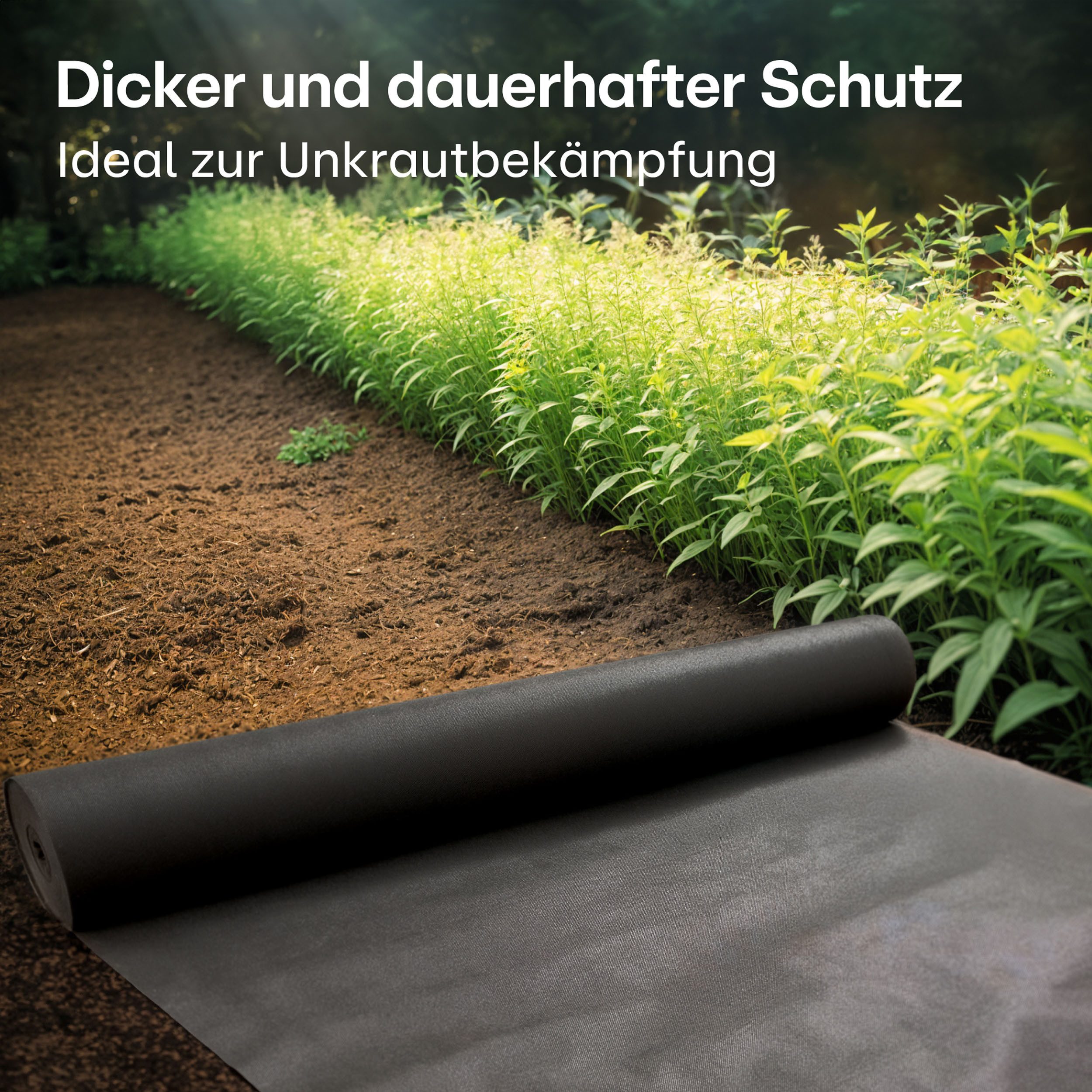 Praknu Gartenvlies Unkrautvlies 100g/m² 50m² - 24 Erdanker Wasserdurchlässig UV-Stabil, (Einzelartikel, 50g/m² Unkrautvlies 20m² mit 24 Erdankern wasserdurchlässig), Wasserdurchlässig, UV-Stabil, Reißfest, Chemiefrei, Nachhaltig