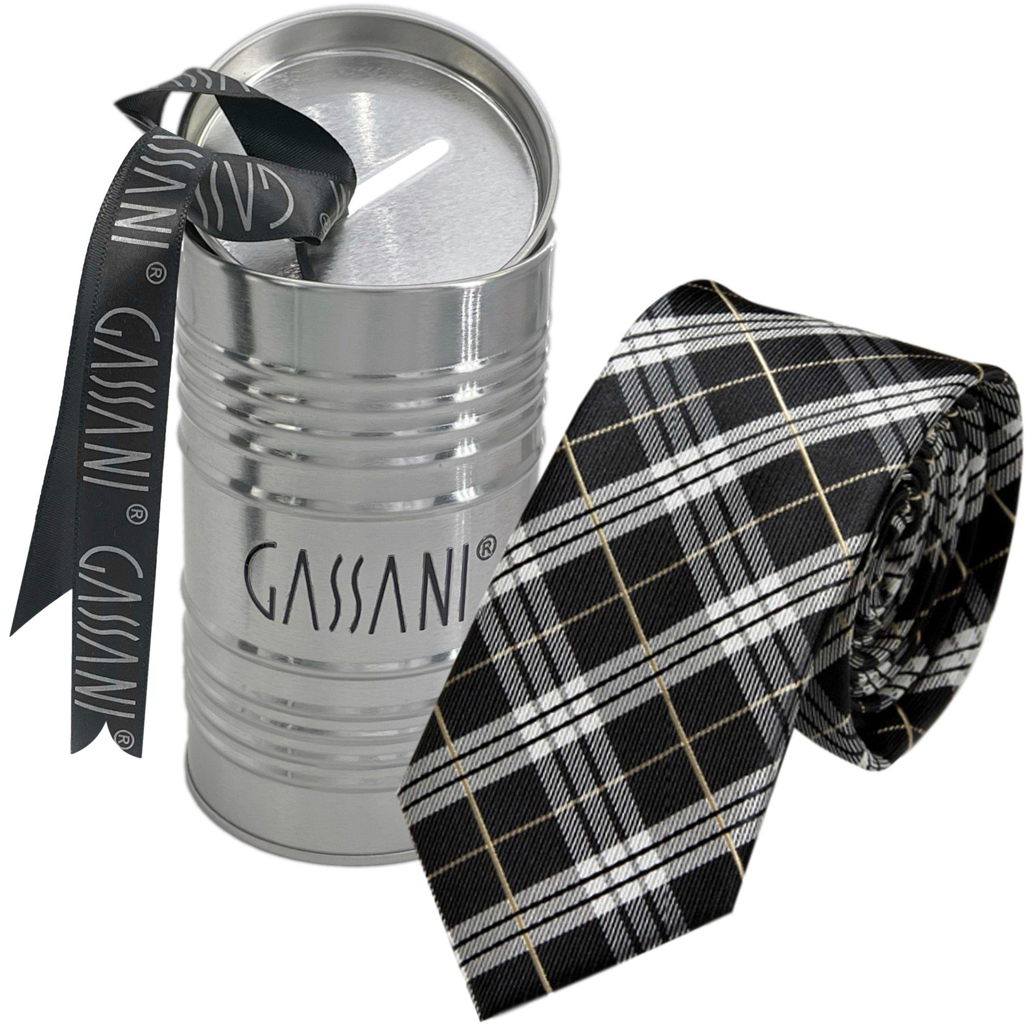 GASSANI Krawatte Slim Karo Herren-Schlips Schmal zum Anzug Sakko (Set, 1-St günstig online kaufen