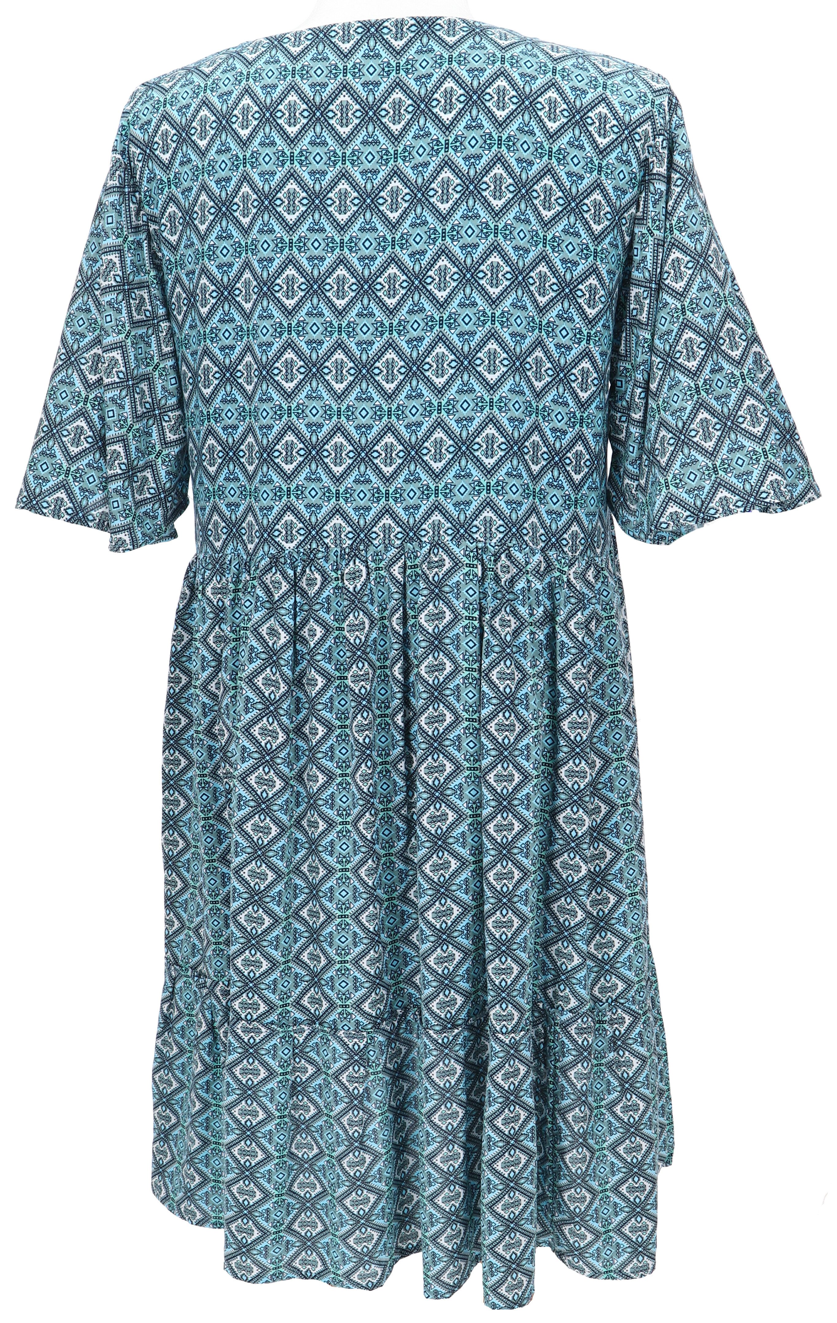 Guru-Shop Midikleid Boho Kurzarm Sommerkleid, Maxikleid,.. alternative Bekleidung – Bild 4 von 5