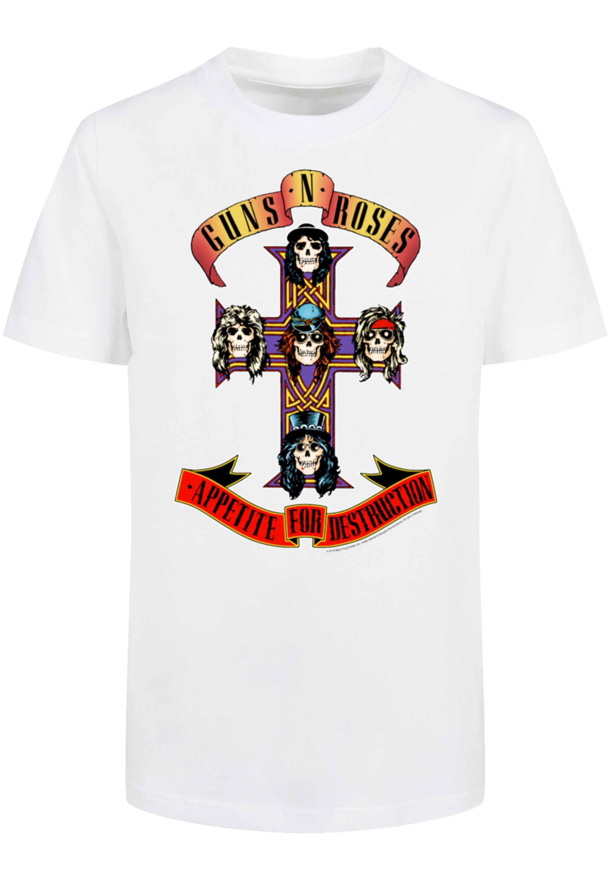 F4NT4STIC T-Shirt Guns 'n' Roses Appetite For Destruction Print weiß
