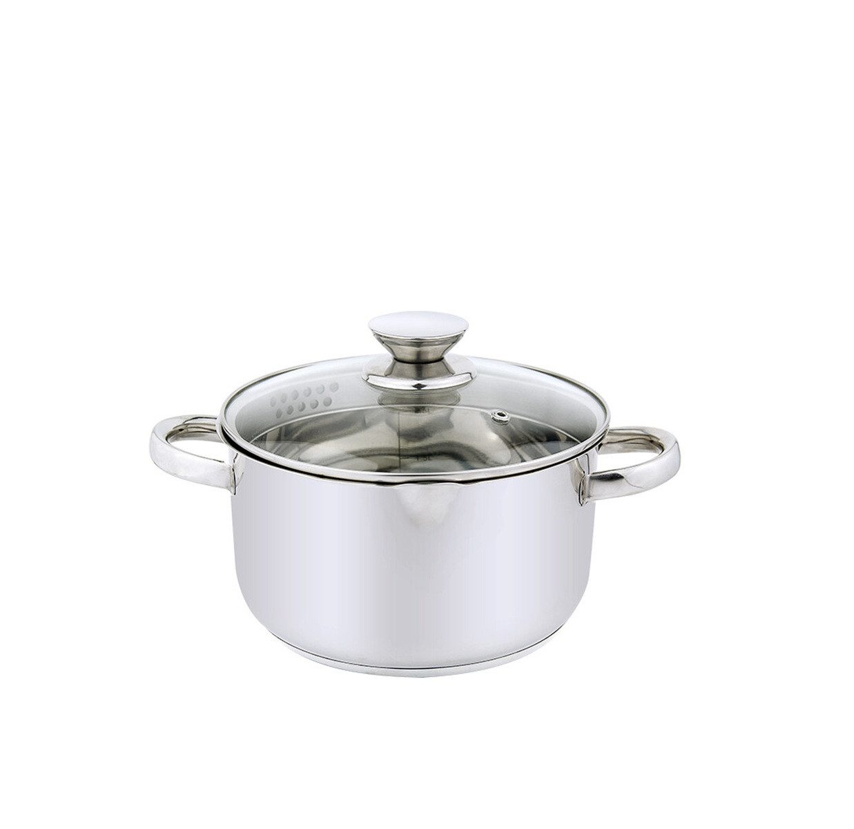 Michelino Bratentopf Carolin mit Glasdeckel & Ausgießfunktion - ø24 cm, Edelstahl (1-tlg), Induktionsgeeignet, ø24 cm