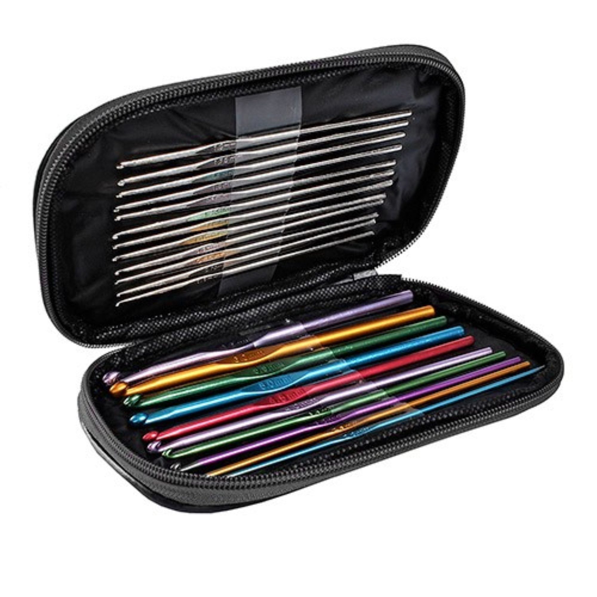 Ruhhy Häkelnadeln 50tlg. Häkelset: Ergonomisches Häkelzubehör mit Etui, 50-teiliges Häkelset 50 St., 50-teiliges Häkelset, 50-teiliges Häkelset mit hochwertigen Materialien und praktischem Etui