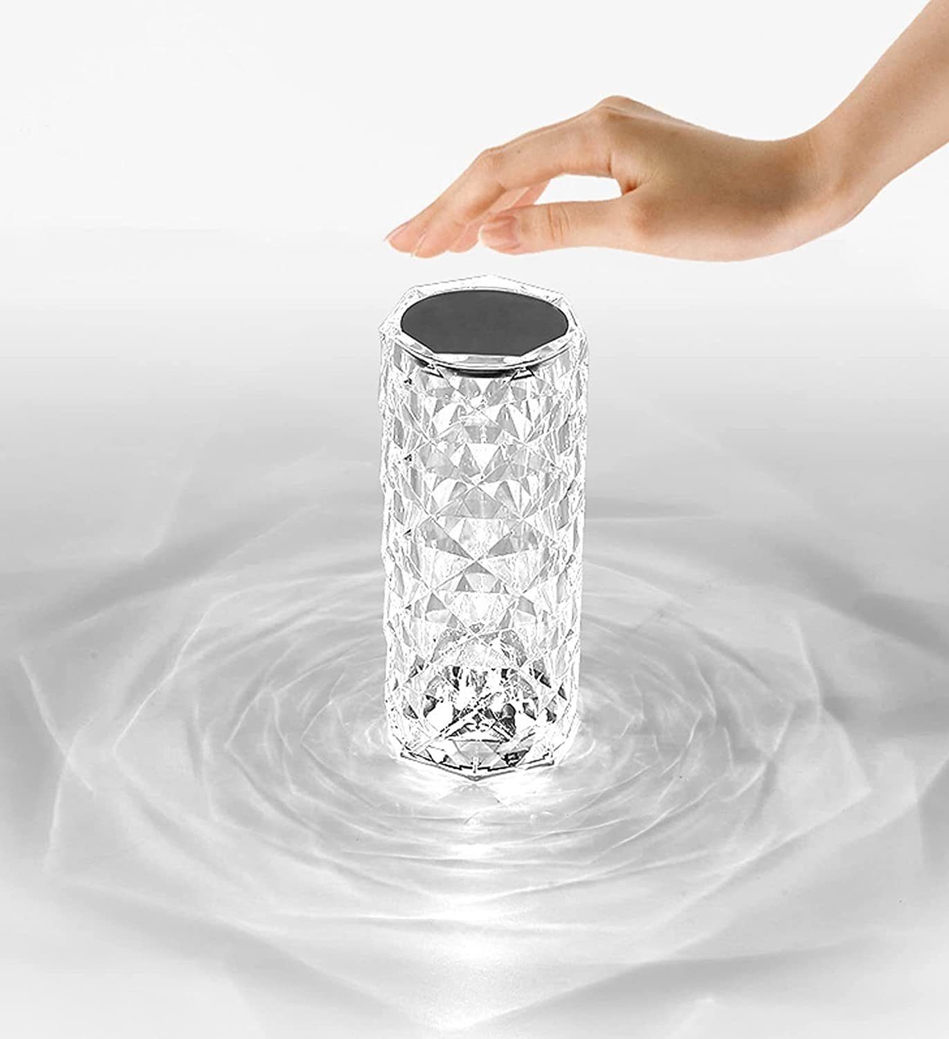 Mutoy LED Tischleuchte LED Tischlampe Kristall mit Fernbedienung, Aufladbare Kristall Tischlampe aus Acrylglas