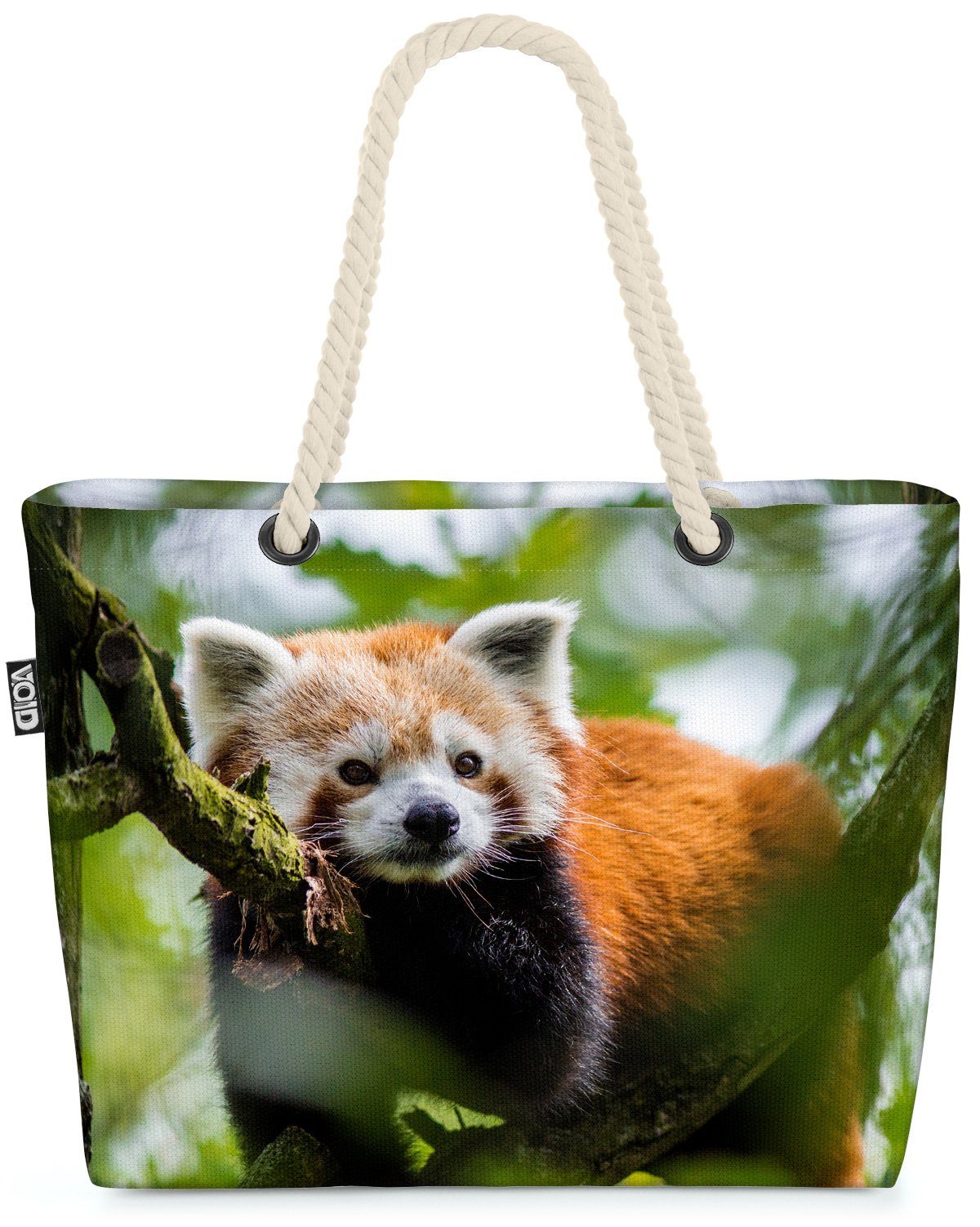 VOID Strandtasche (1-tlg), Roter Panda Pandabär Tier Bambus Bär Kinderzimm Baum Asien Tier Natur
