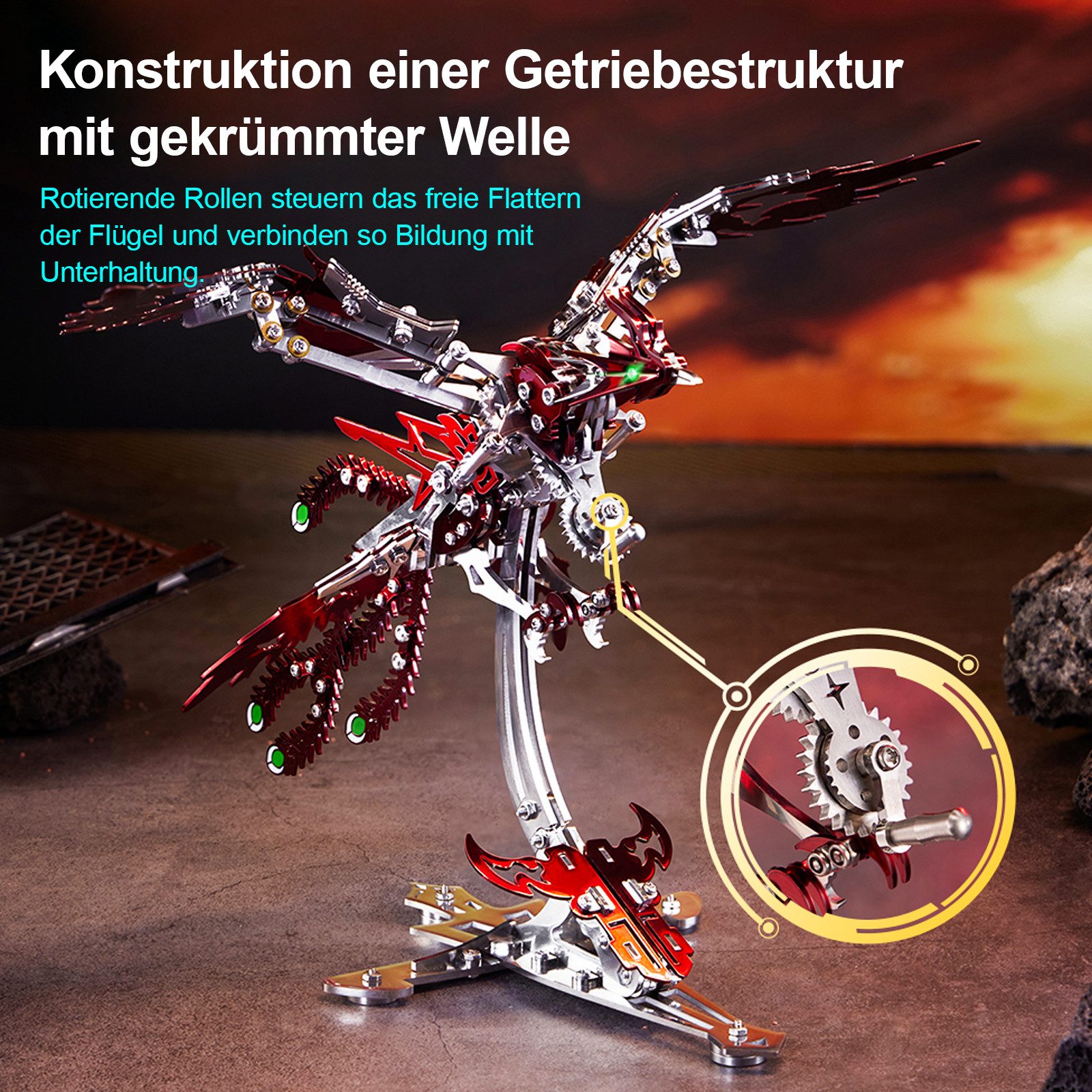 Fine Life Pro 3D-Puzzle 3D Metallbausatz-Serie: Mechanische Hornisse, Phönix & Alterdrache, Puzzleteile, Kreatives DIY-Puzzle mit Spielspaß & intellektueller Herausforderung