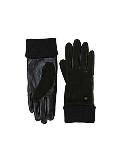 Esprit Lederhandschuhe »Handschuhe aus Leder mit Veloursleder-Details«