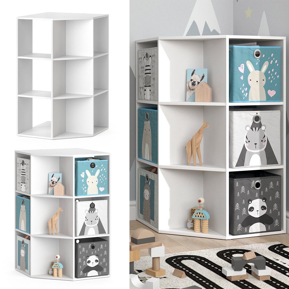 Vicco Eckregal »Kinderregal Bücherregal Luigi weiß Spielzeugregal  Aufbewahrung« online kaufen | OTTO