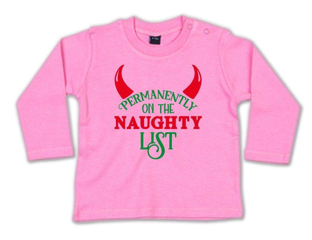 Ggraphics Longsleeve Permanently on the Naughty List Baby Sweater