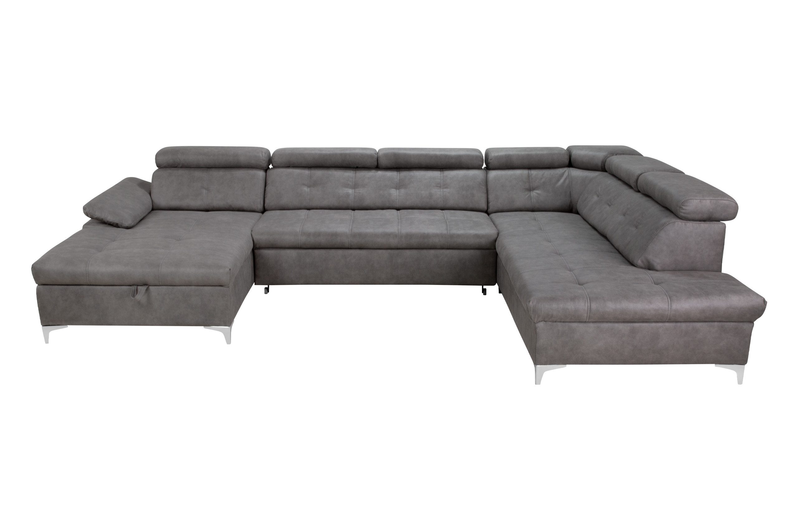 GO. MÖBEL Wohnlandschaft U-Form "Satira 1" Sofa mit Schlaffunktion & verstellbaren Kopfstützen, Modernes U-Ecksofa – Komfortable Liegefläche & Armlehnen