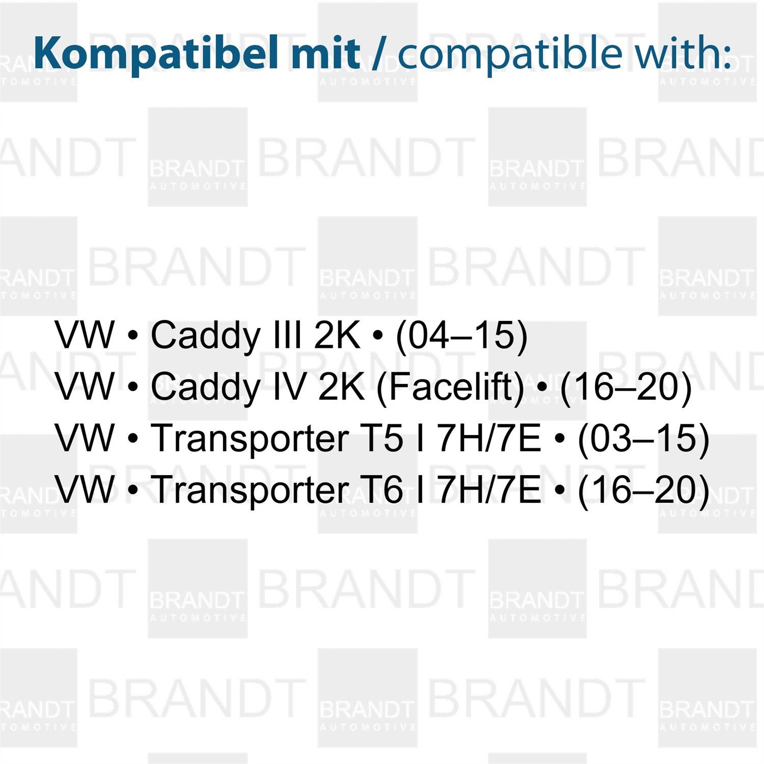 BRANDT AUTOMOTIVE KFZ-Ersatzleuchte LED Kennzeichenleuchten Auto Kennzeichenbeleuchtung, für VW Caddy III 2K (04–15); Caddy IV (16–20); Transporter T5 I 7H...