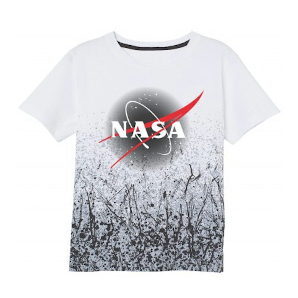 T-Shirt NASA Jungen T-Shirt Kurzarm, Weiß oder Blau, Gr. 134–164