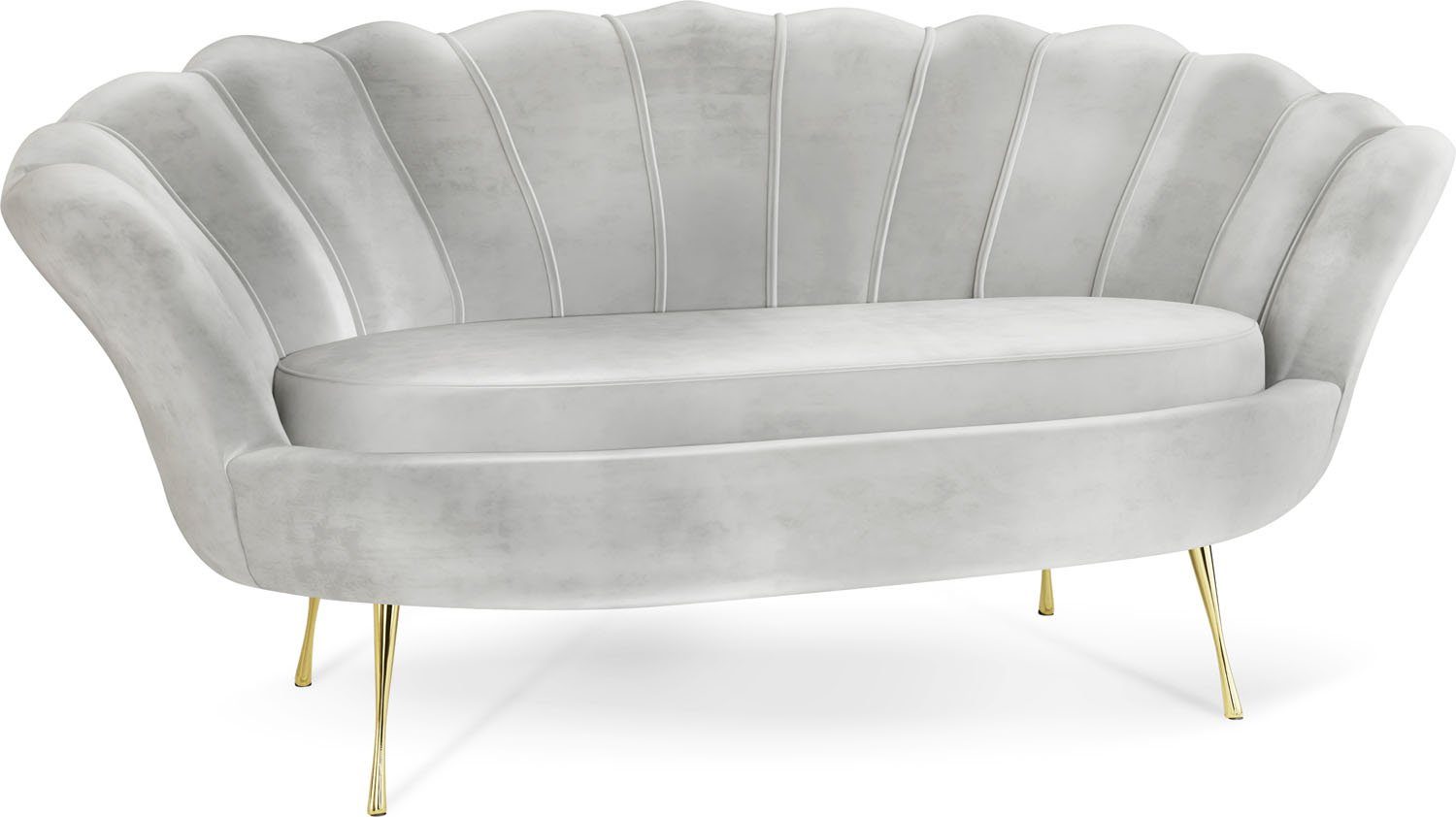 WFL GROUP Sofa Muschel, Samt 2-Sitzer günstig online kaufen