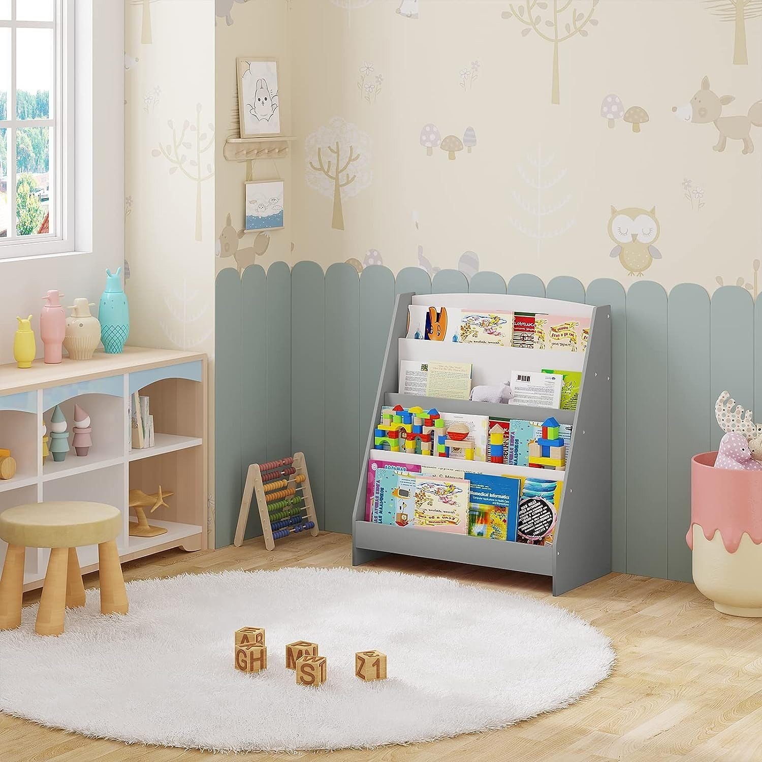 EUGAD Kinderregal, 1-tlg., Bücherregal mit 4 offenen Fächer aus MDF günstig online kaufen