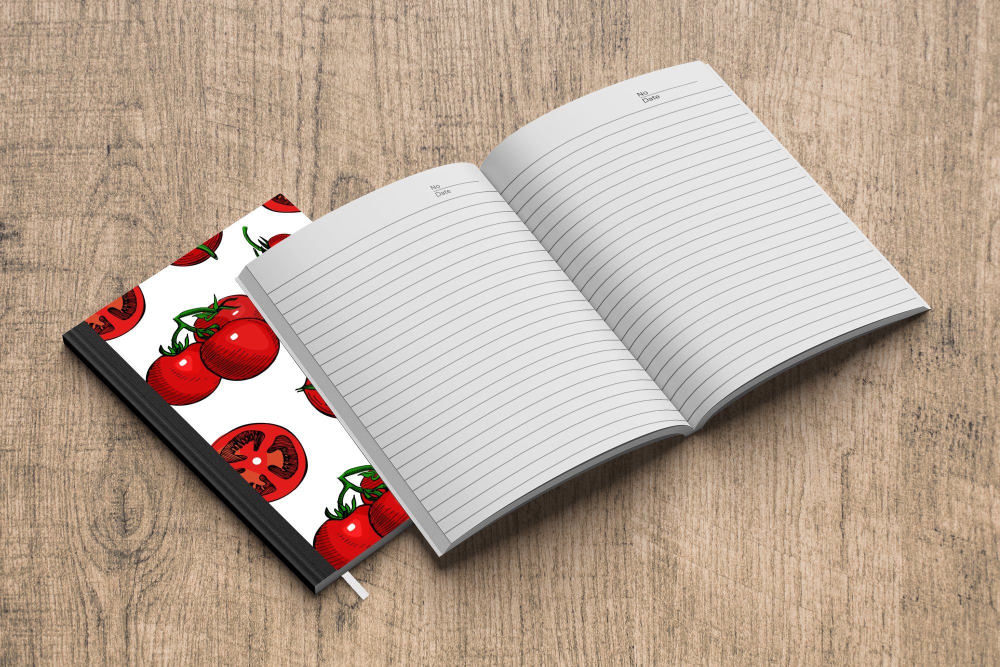 A5, Rot MuchoWow Tomaten, Notizbuch - Merkzettel, - Journal, Seiten, Haushaltsbuch Tagebuch, Muster 98 Notizheft,