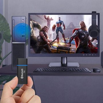 Retoo 2-in-1 Bluetooth Adapter Transmitter Empfänger Audio Sender Musik Bluetooth-Adapter 3,5-mm-Audioschnittstelle zu USB-A, Sanfter Klang ohne Verzögerung