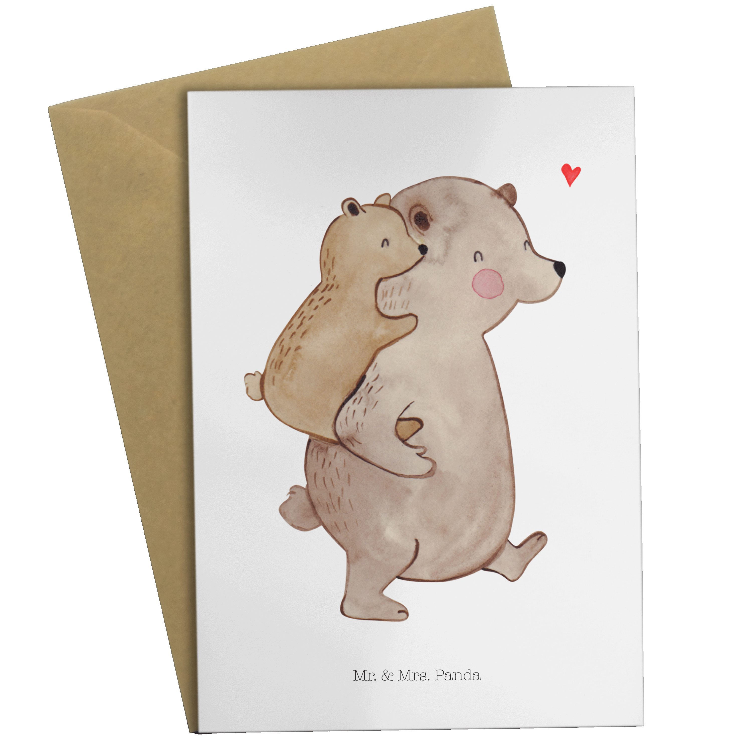 Mr. & Mrs. Panda Grußkarte - weltbester Bär Geschenk, - Ei Vati, Papa Papa, Hochzeitskarte, Weiß