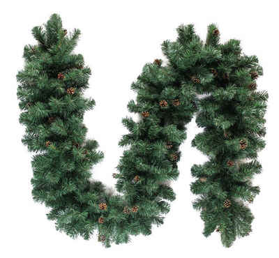 Kunstgirlande »Weihnachtsgirlande 270 cm lang Tannengirlande Girlande« Tanne, Arnusa, Höhe 30 cm, mit Tannenzapfen und 275 Tannenzweigen