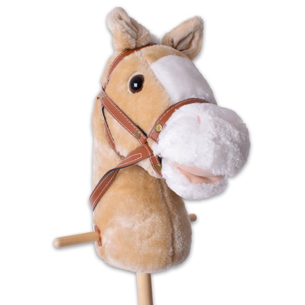TE-Trend Steckenpferd Steckenpferd Spielpferd Pferd zum Reiten mit Rollen und Sound, (2-teilig), mit Sound Modul