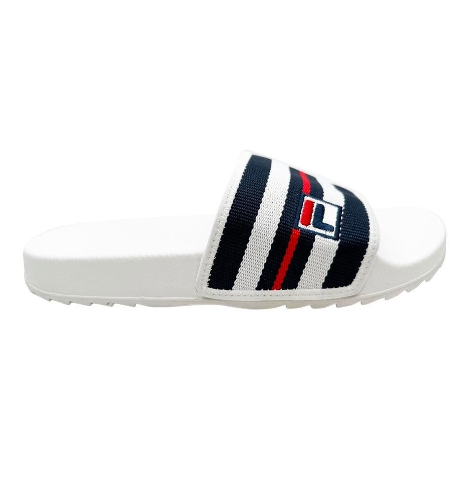 Fila Heritage Slides weiss/navyblau Badeschuh