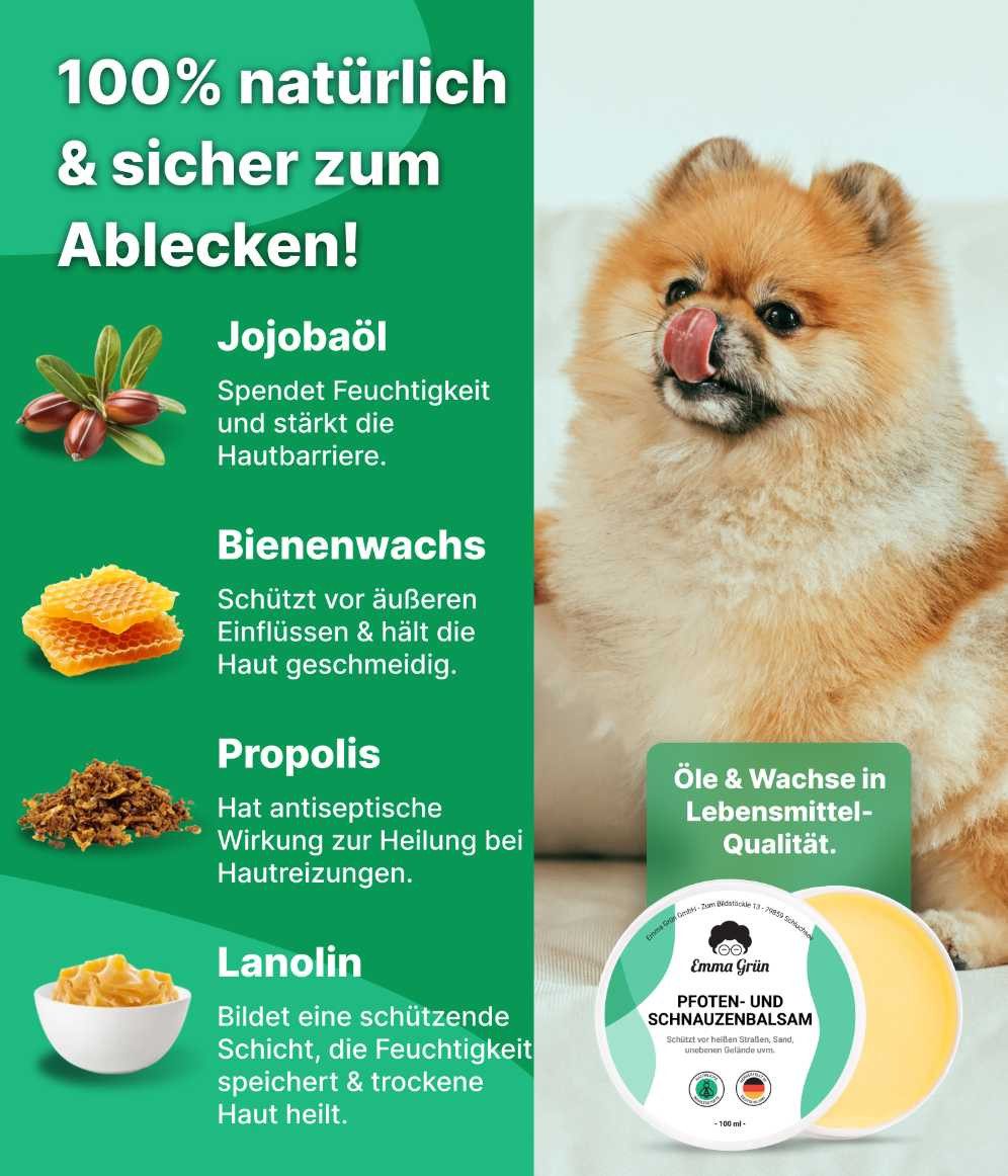 Emma Grün Pfotenschutz Pfoten- und Schnauzenbalsam Hund