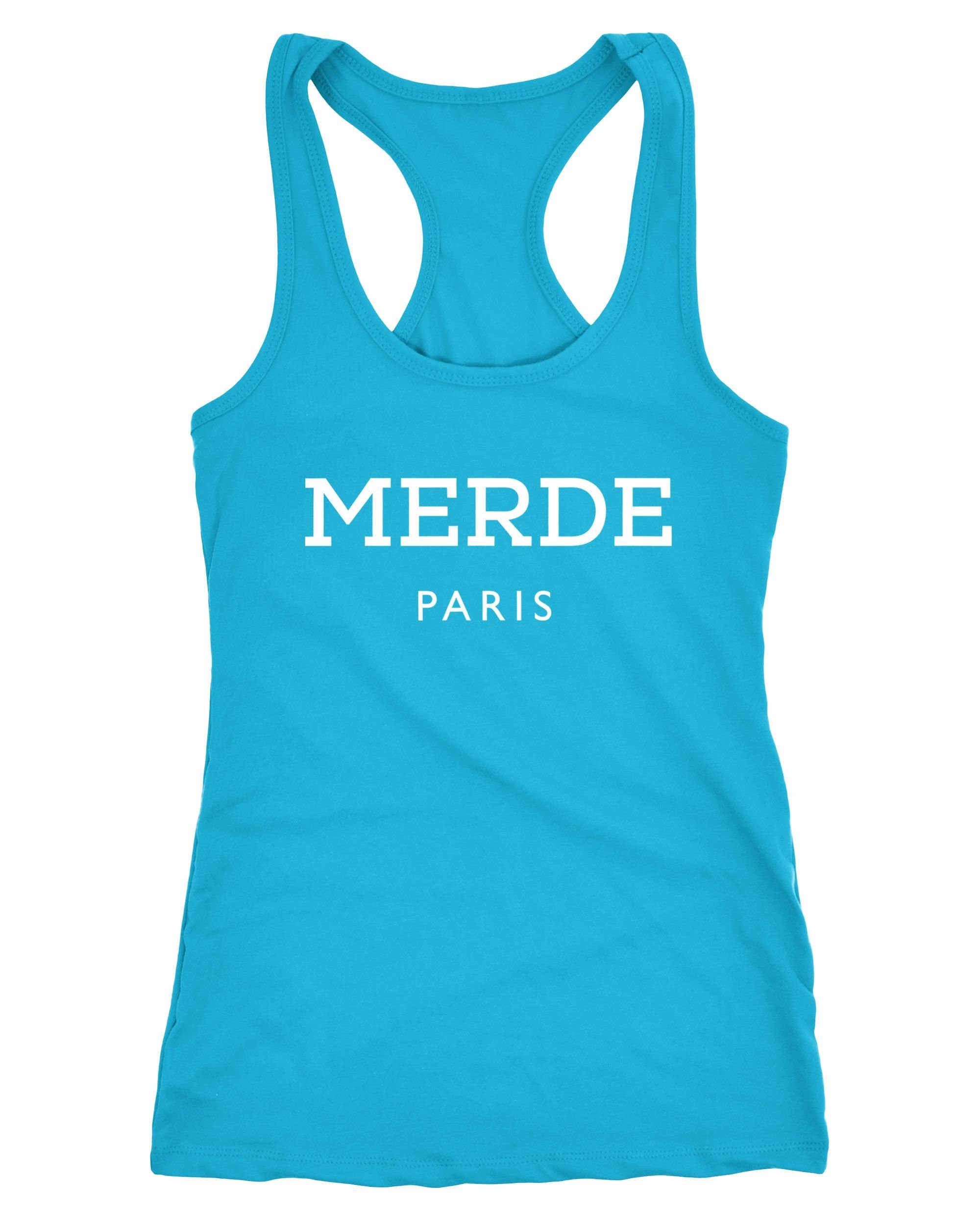Tanktop Freches Damen Tank-Top Shirt Merde Paris Racerback