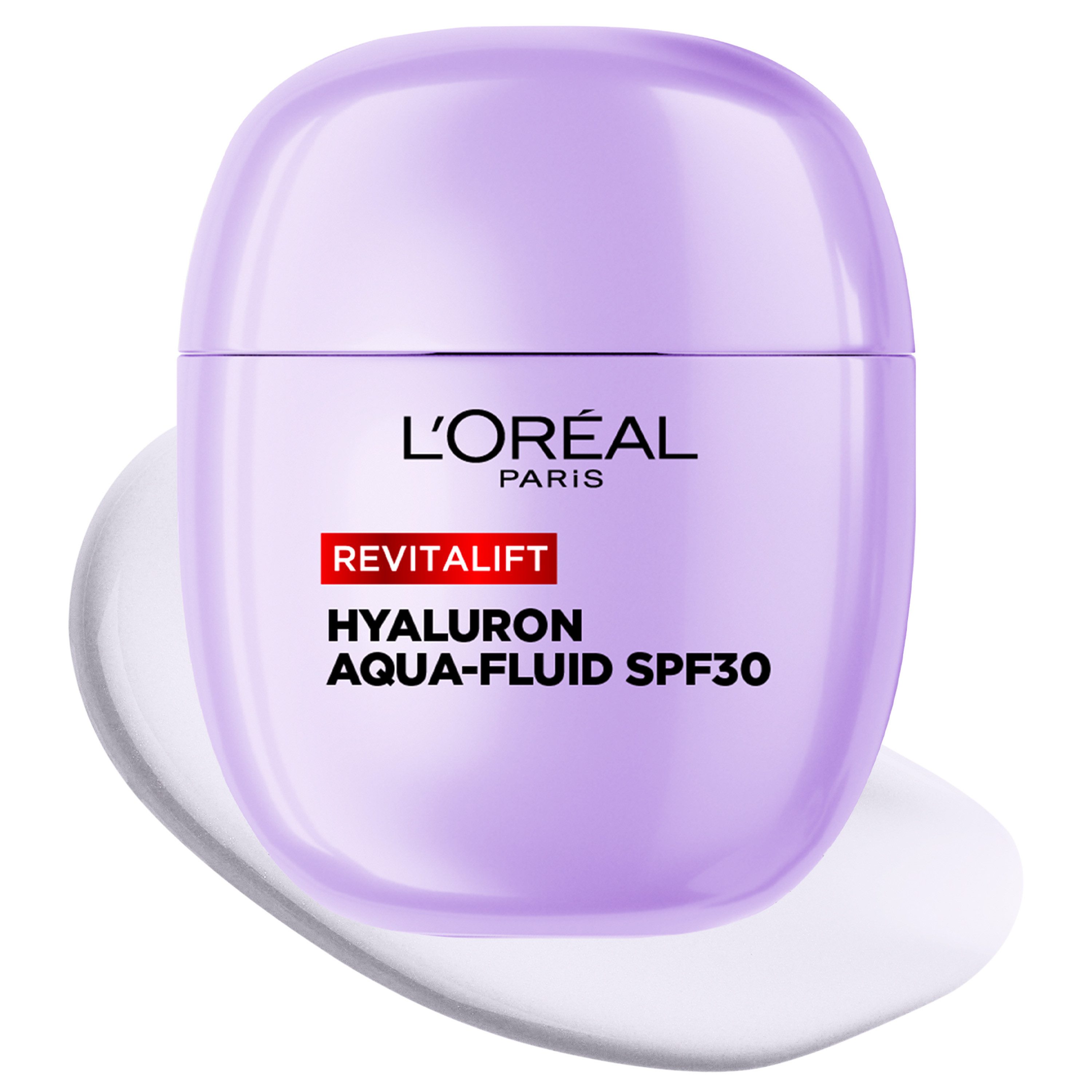 L'ORÉAL PARIS Gesichtsfluid REVITALIFT FILLER AUFPOLSTERNDES HYALURON AQUA-FLUID LSF 30, verfeinert das Hautbild
