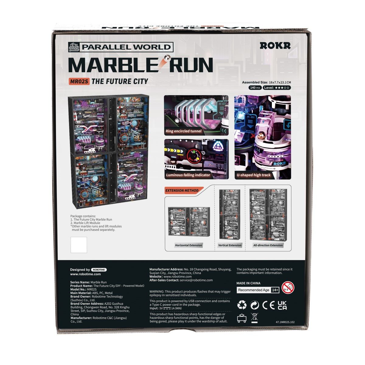 ROKR 3D-Puzzle Marble-Run "The Future City", 140 Puzzleteile