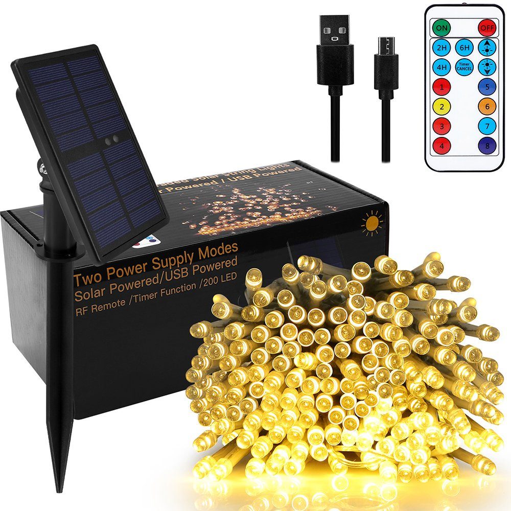 LED-Lichterkette Solar Wasserdichte LED Lichterkette für Hochzeit Weihnachten Party