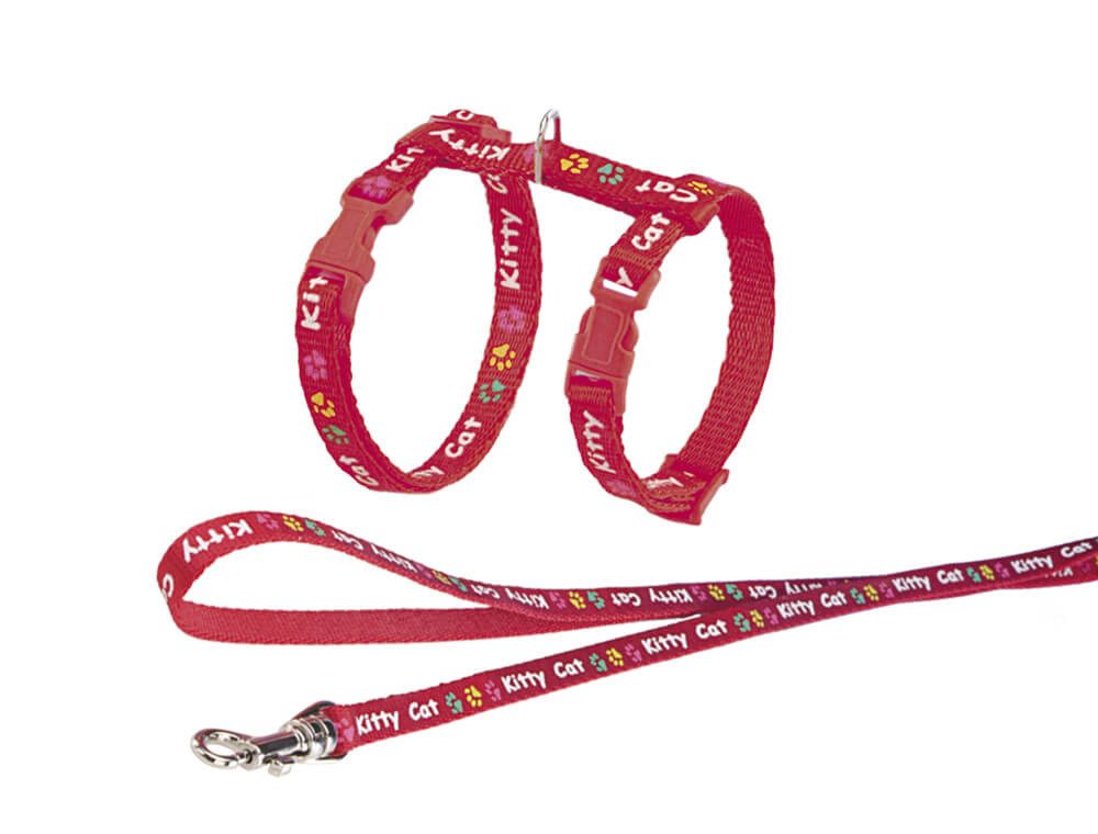 Nobby Katzen-Geschirr Garnitur "Kitty Cat", rot