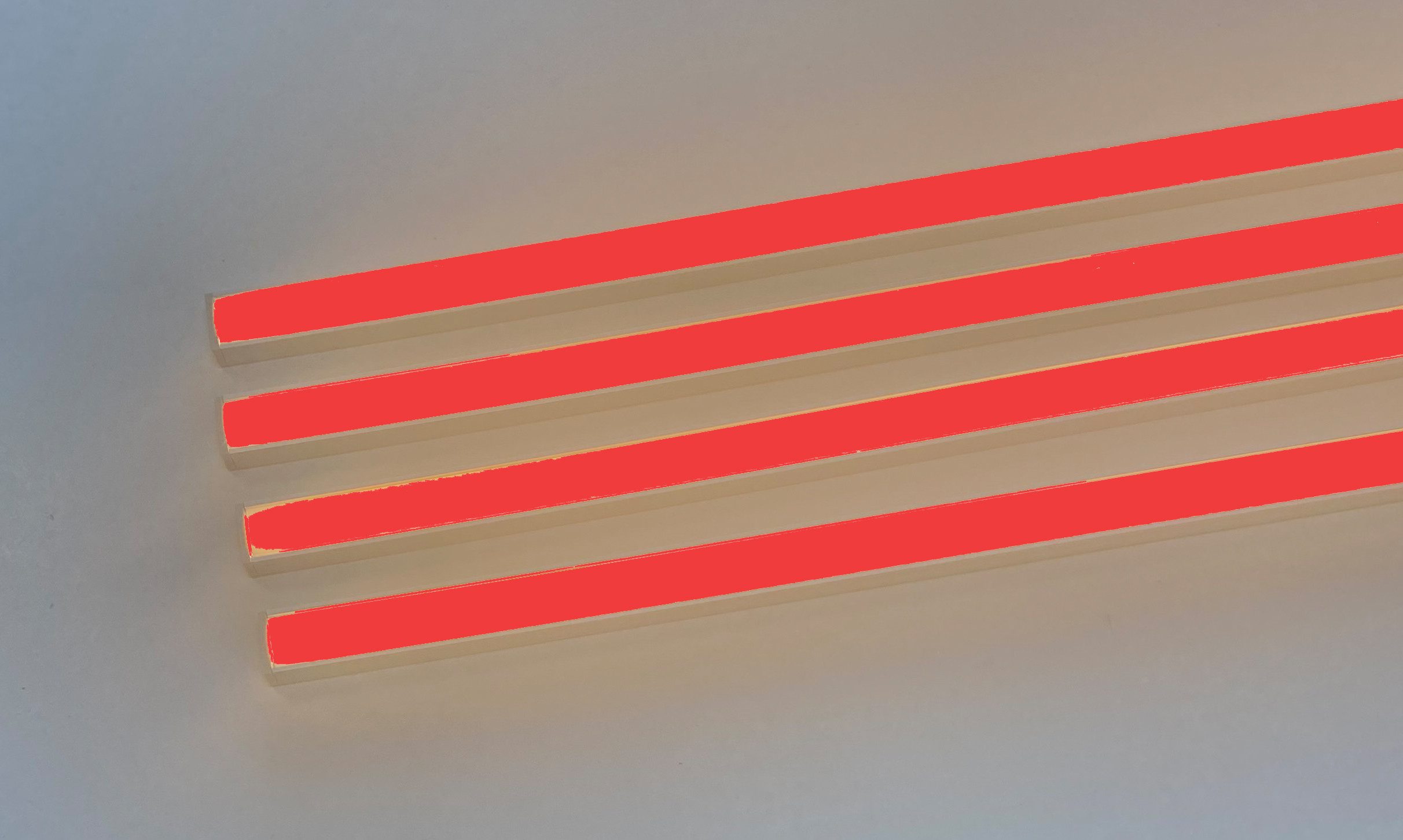 XENON LED Dekolicht 2162 LED ALU Leuchte f. Paneele 18mm Abstand 4x50cm Netzteile ROT, Xenon / ROTR