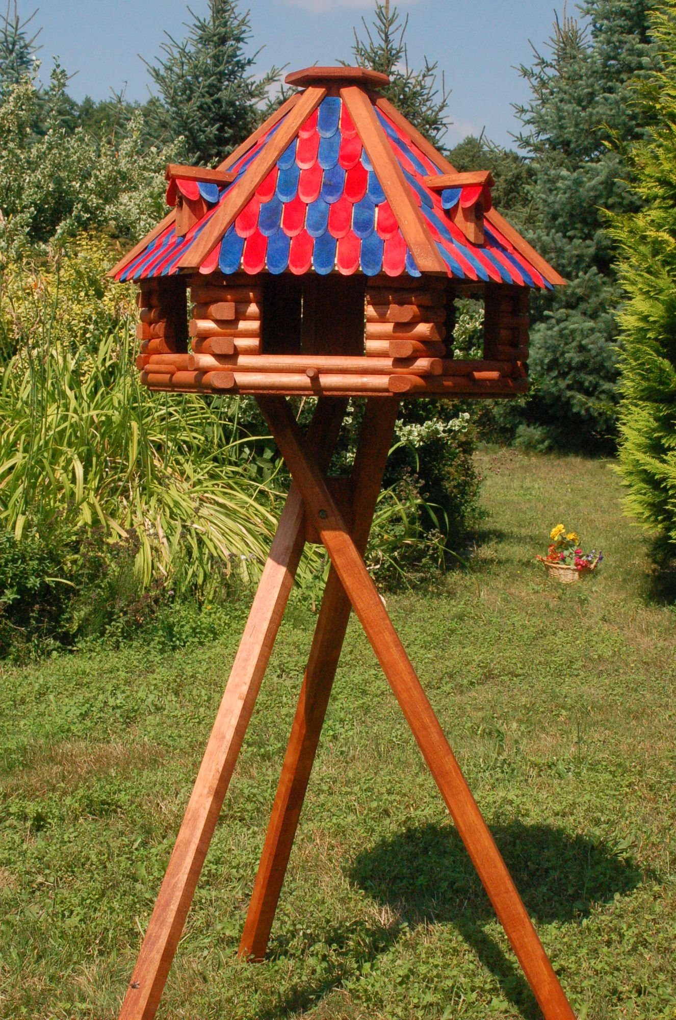 Vogelhaus XXL Luxus Vogelhaus mit Solarbeleuchtung V13 XXL mit Ständer