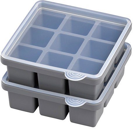 APS Eiswürfelform, (Set für inkl. Eiswürfel transparentem Deckel, 9 cm, bis 4x4x4 zu 2-tlg)