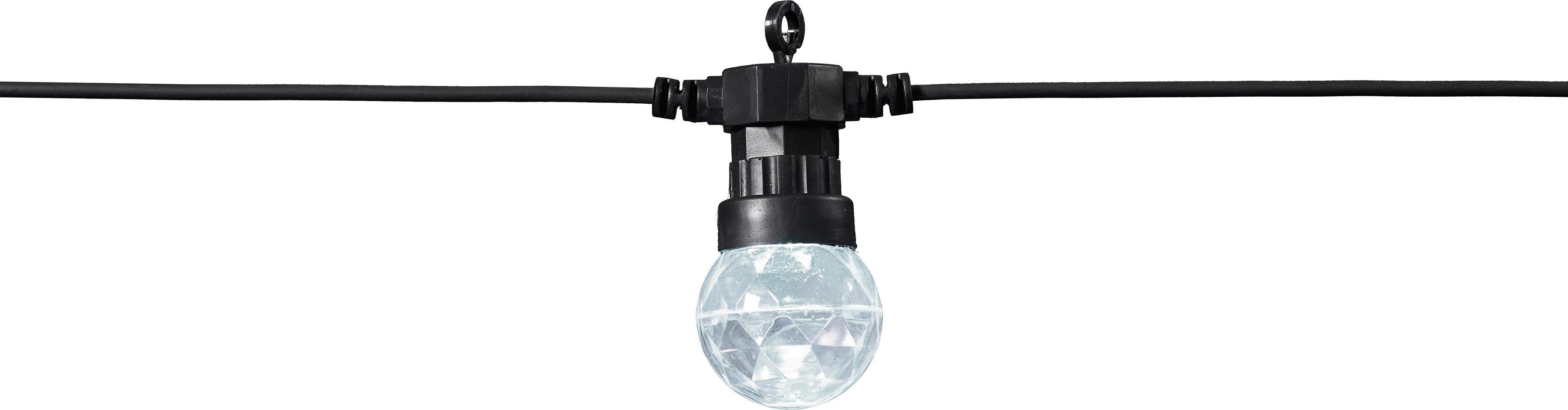 BONETTI LED-Lichterkette mit 10 Discokugeln aus Kunststoff mit funkelndem Facettenschliff, sorgt für echtes Party-Feeling