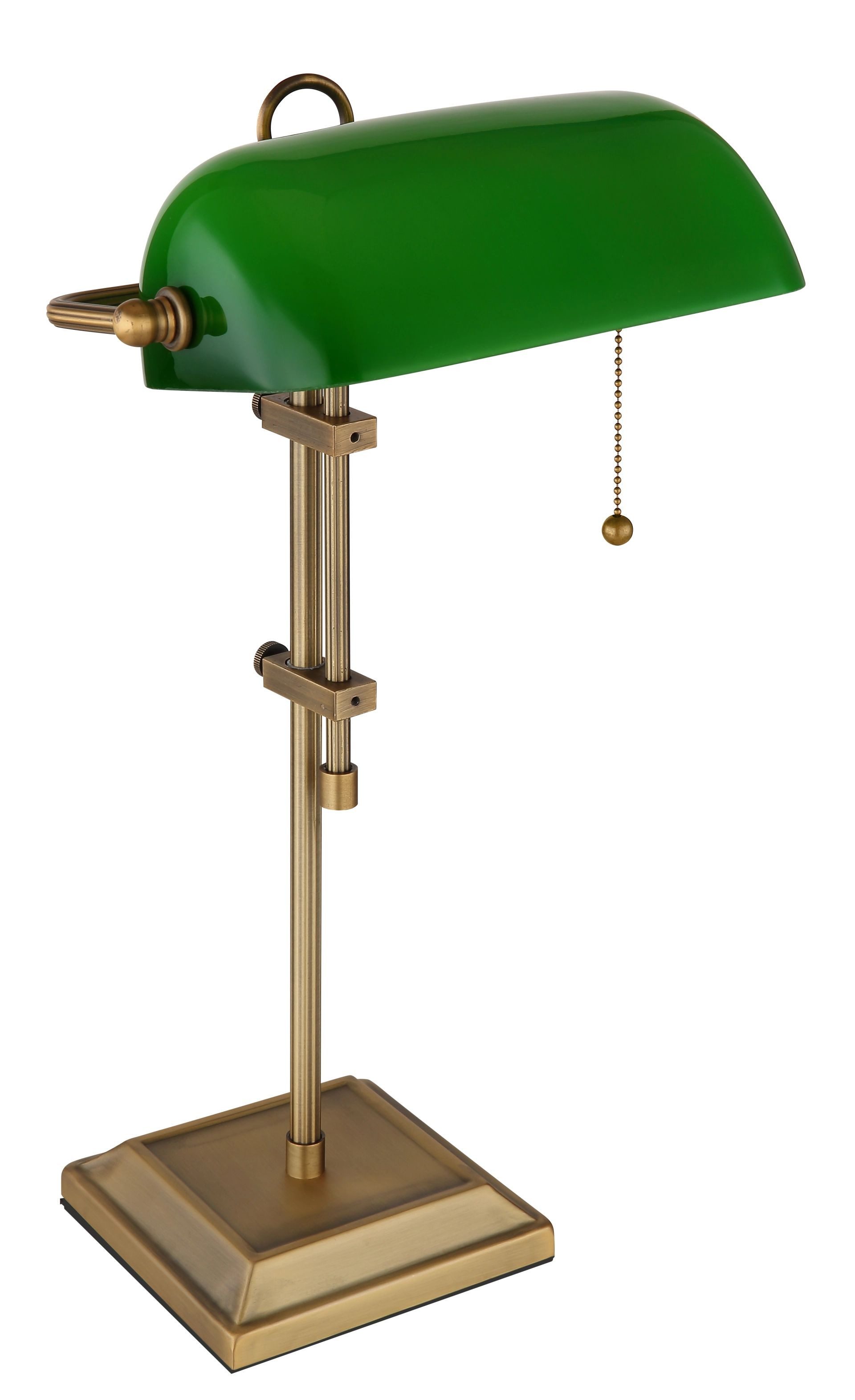 GLOBO LIGHTING Tischleuchte ANTIQUE, ohne Leuchtmittel, Bankerleuchte mit Zugschalter