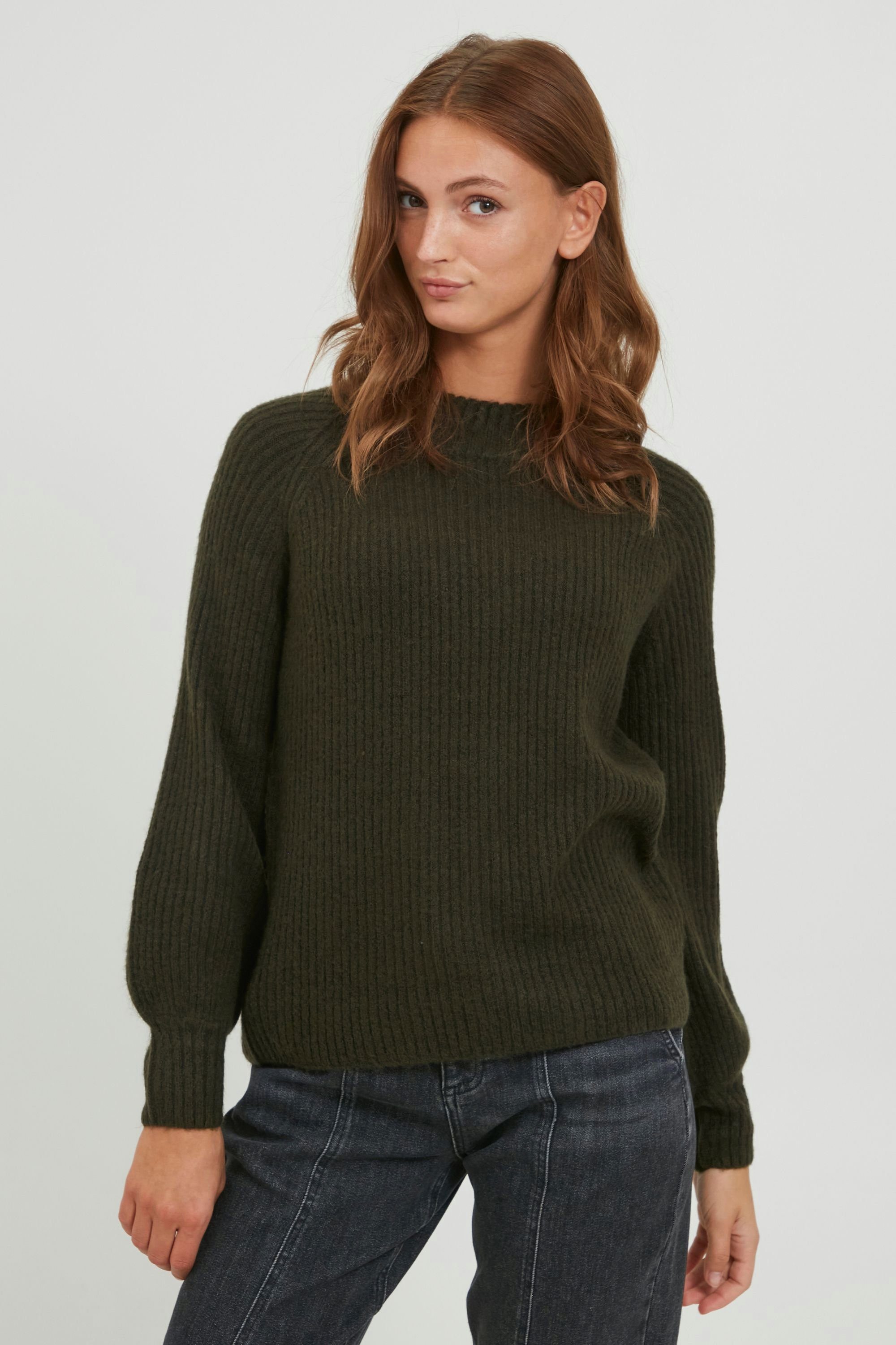 b.young Strickpullover BYNORA RIB JUMPER - 20810510 Gerippter Strickpullover Rosin Melange (1905091)