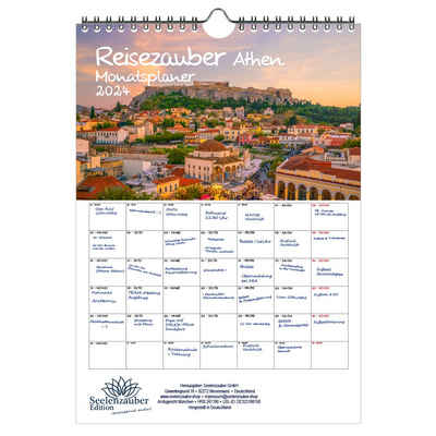 Seelenzauber Wandkalender Reisezauber Athen Planer DIN A4 Kalender für 2024 Griechenland Urlaub