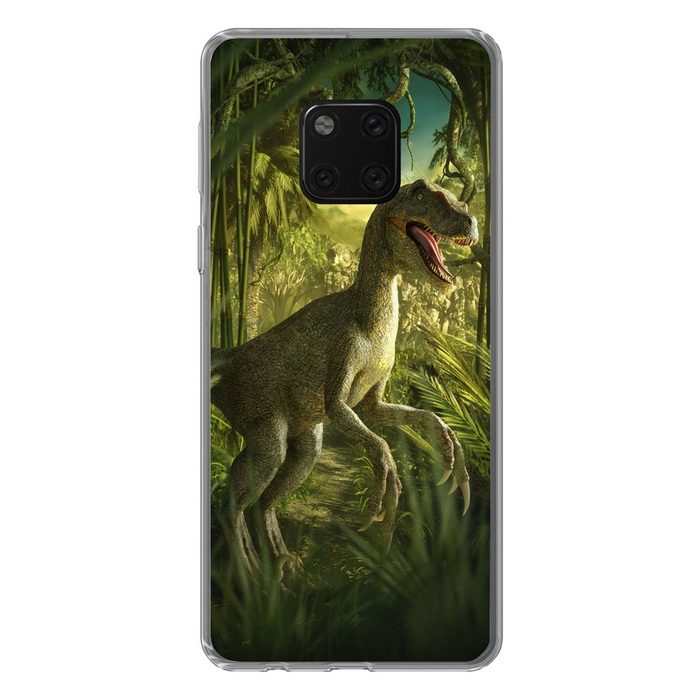 MuchoWow Handyhülle Dinosaurier - Pflanzen - Grün - Illustration - Kinder - Jungen Handyhülle Huawei Mate 20 Pro Handy Case Silikon Bumper Case