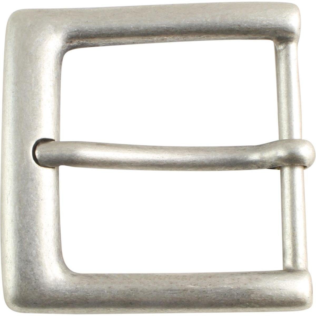 BELTINGER Gürtelschnalle 5,0 cm - Gürtelschließe 50mm - Dorn-Schließe - Für Gürtel bis zu 5cm B Altsilber