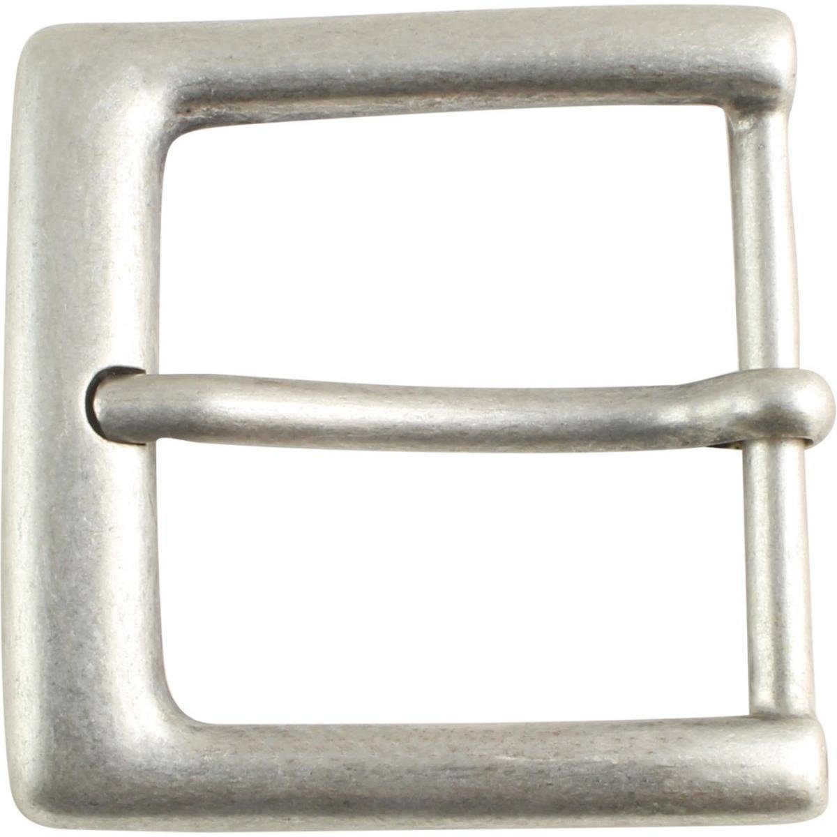 BELTINGER Gürtelschnalle 4,5 cm - Gürtelschließe 45mm - Dorn-Schließe - Für Gürtel bis zu 4.5cm Altsilber