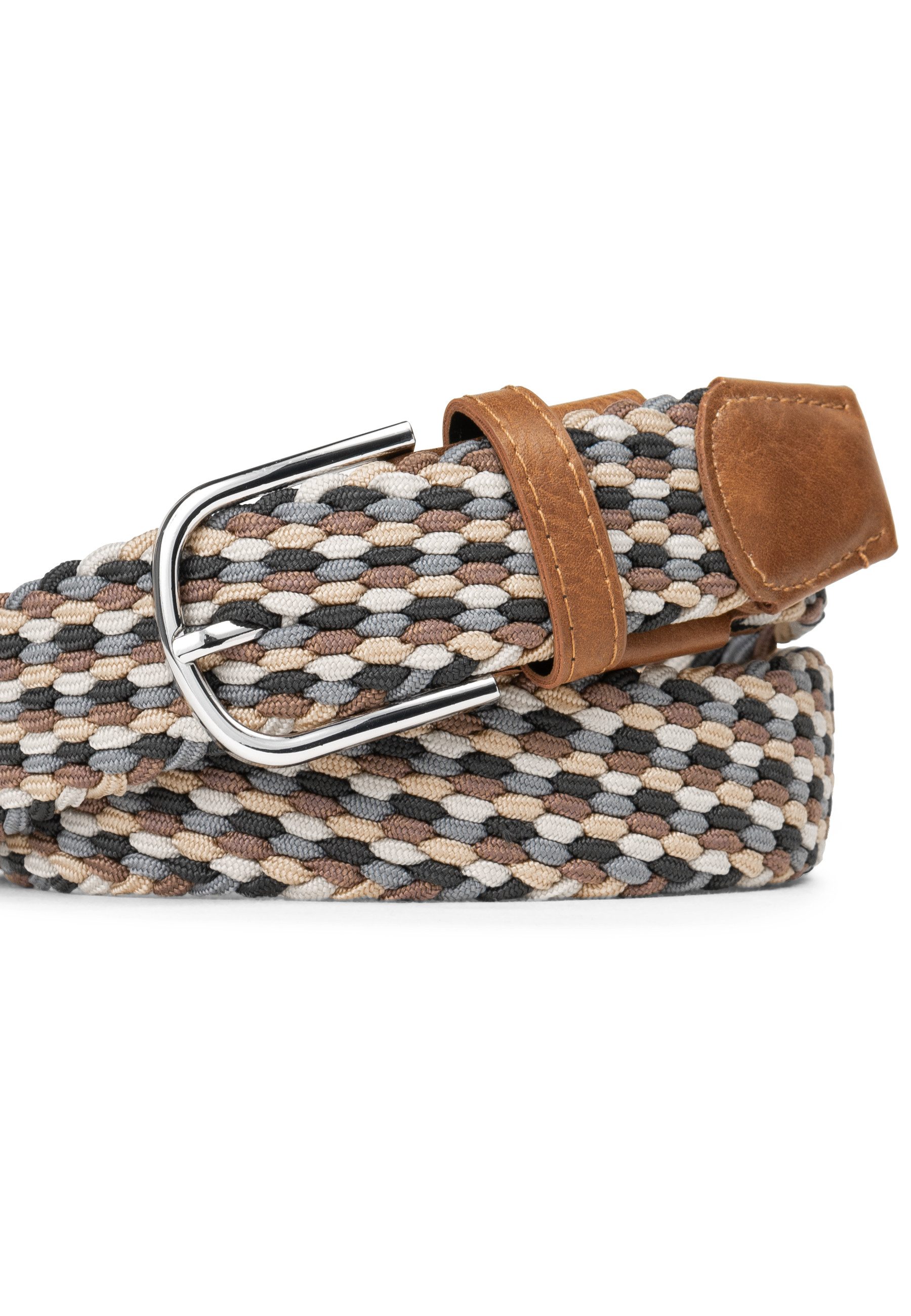 Indicode Stoffgürtel Herren Anders Gürtel Canvas Belt (1-St., 1) Elastischer Flechtgürtel - Stoffgürtel, dehnbarer Gürtel ohne Löcher