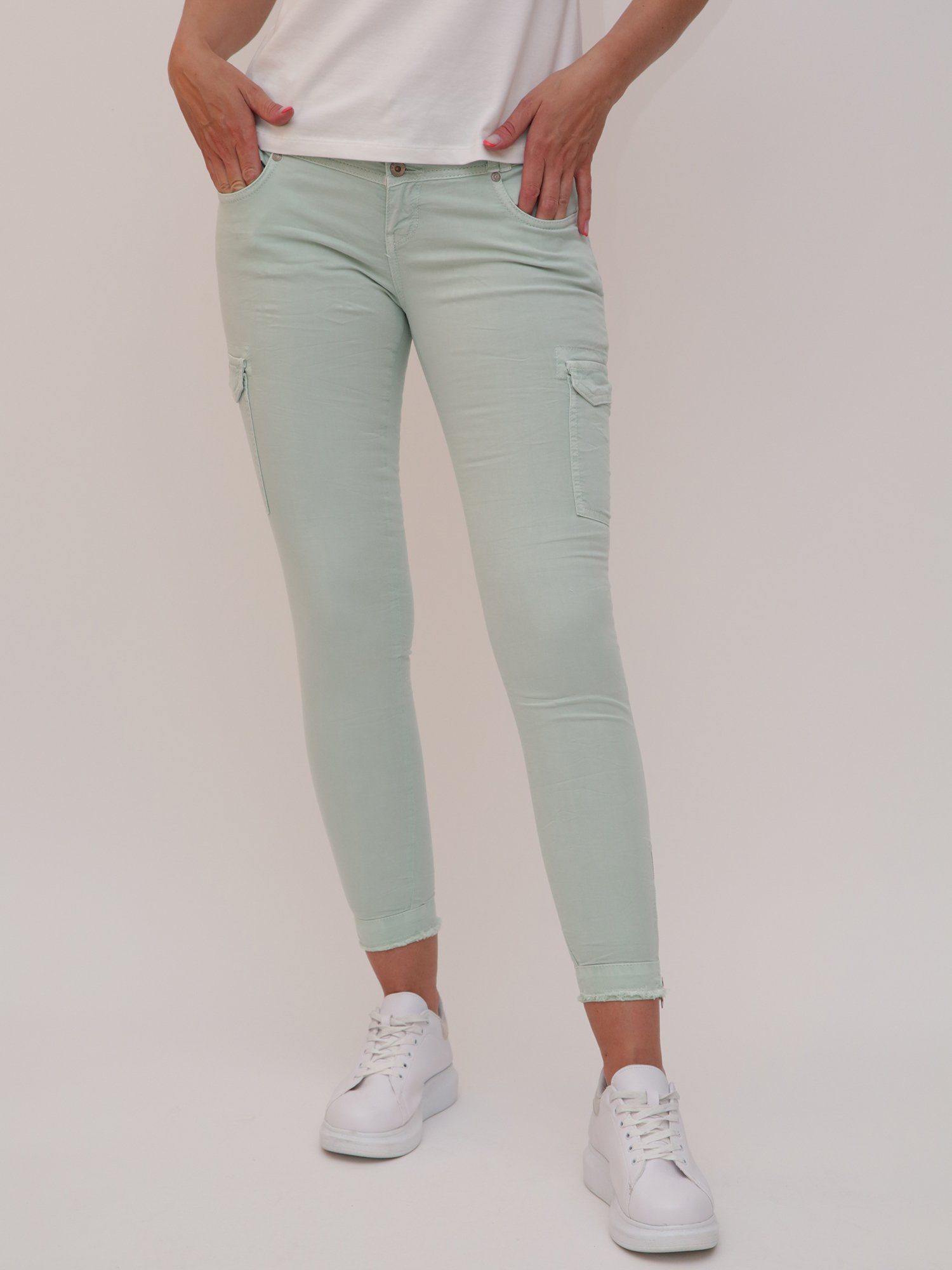Damen Jeans Miracle of Denim Slim-fit-Jeans Megan Cargo