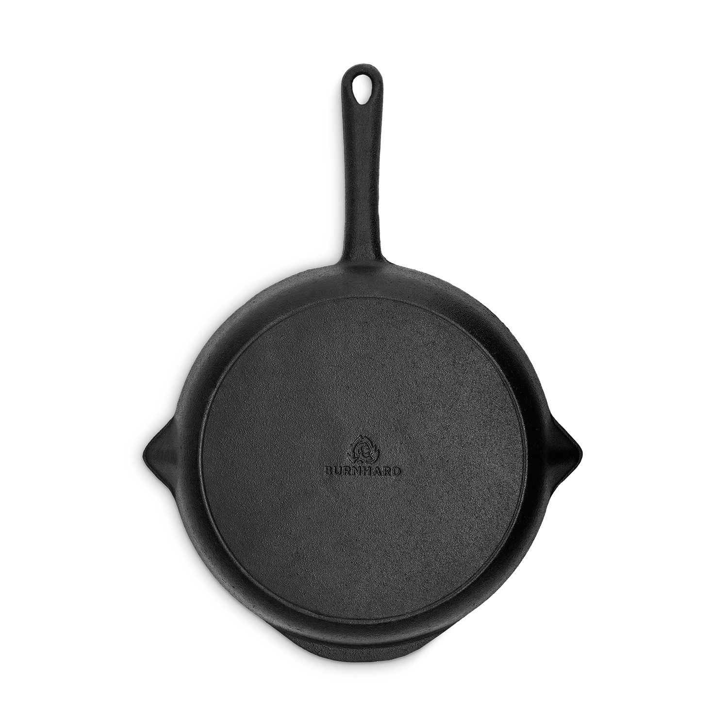 BURNHARD® Grillpfanne Gusseiserne Bratpfanne mit Griff 30 cm, Gusseisen, 30 cm, inkl. Griffschutz aus Leder